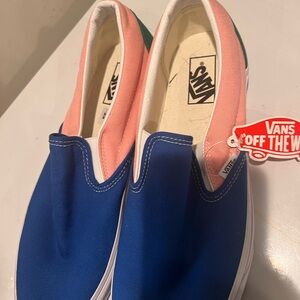Vans Blue and Pink Slip-On Shoes